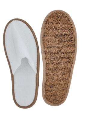 120 Pairs, Biodegradable Hotel Slippers with Coconut Fiber Sole 29cm